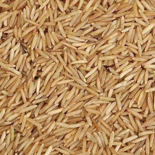 Brown rice grains.